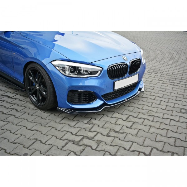 Front Ansatz V.2 für BMW 1er F20/F21 M-Power schwarz Hochglanz