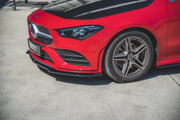 Front Ansatz V.2 für Mercedes-Benz CLA A35 AMG / AMG-Line C118 schwarz Hochglanz
