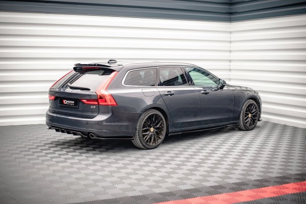 Mittlerer Diffusor Heck Ansatz DTM Look für V.1 Volvo V90 Mk2 schwarz Hochglanz