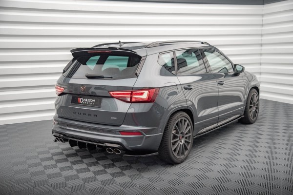 Heck Ansatz Flaps Diffusor für Cupra Ateca schwarz Hochglanz
