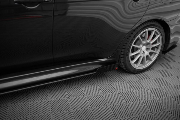 Side Flaps für Mitsubishi Lancer EVO X schwarz Hochglanz