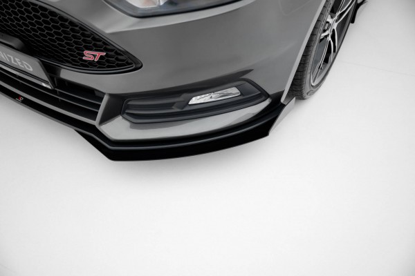 Street Pro Front Ansatz für +Flaps für + Flaps Ford Focus ST Mk3 Facelift schwarz Hochglanz