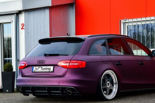 Gefräßter Heckansatz 3 tlg. in perfekter Race Track Optik mit Finnen, aus ABS