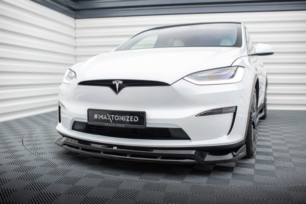 Front Ansatz V.1 für Tesla Model X Mk1 Facelift schwarz Hochglanz