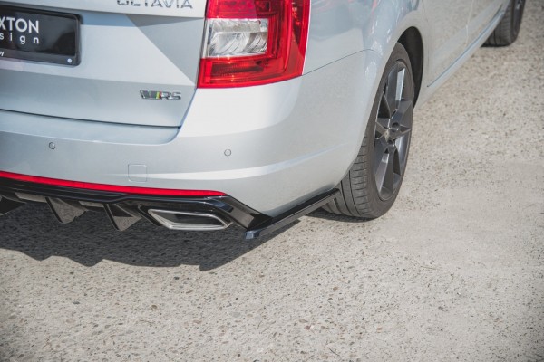 Heck Ansatz Flaps Diffusor V.2 für Skoda Octavia RS Mk3/Mk3 FL Hatchback/Kombi schwarz Hochglanz