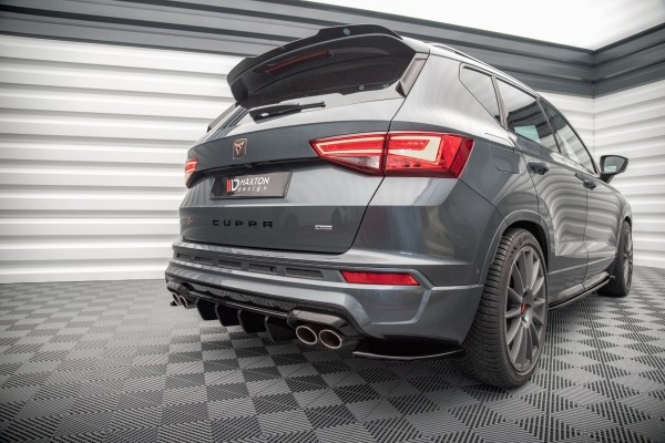 Heck Ansatz Flaps Diffusor für Cupra Ateca schwarz Hochglanz