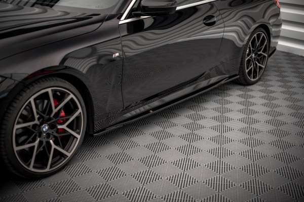 Seitenschweller Ansatz für V.3 für BMW 4er M-Paket / M440i G22 schwarz Hochglanz