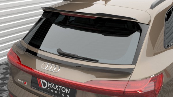 Niedriger Spoiler CAP für Audi e-tron schwarz Hochglanz