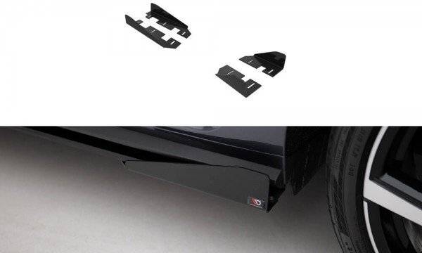 Side Flaps für Volkswagen Polo GTI Mk6 Facelift schwarz Hochglanz