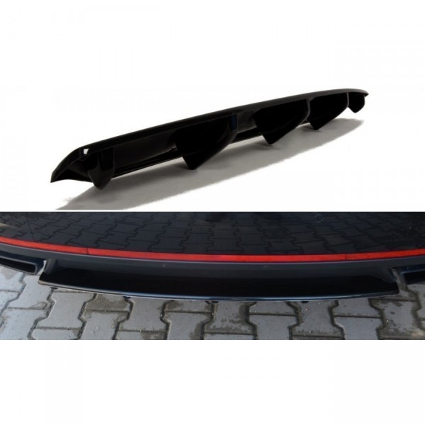 Diffusor Heck Ansatz DTM LOOK für Skoda Octavia III RS schwarz Hochglanz