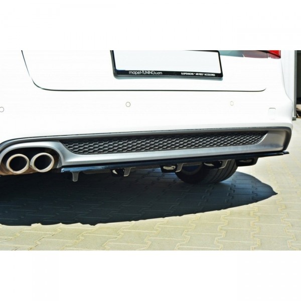 Mittlerer Diffusor Heck Ansatz passend für A6 C7 S-LINE AVANT schwarz Hochglanz