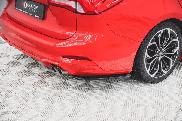 Heck Ansatz Flaps Diffusor V.1 für Ford Focus ST-Line Kombi Mk4 schwarz Hochglanz