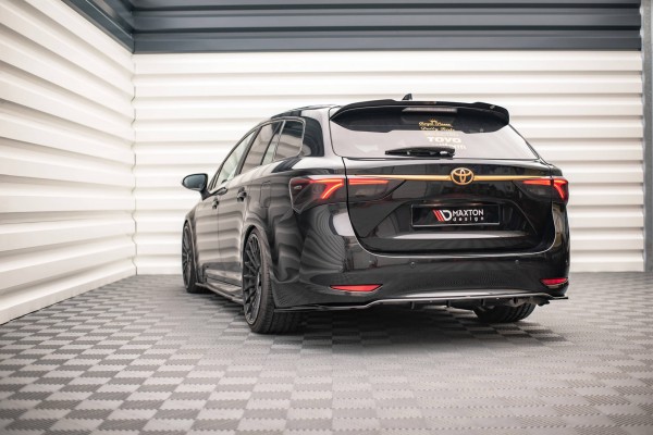 Mittlerer Diffusor Heck Ansatz DTM Look für Toyota Avensis Wagon Mk3 Facelift schwarz Hochglanz