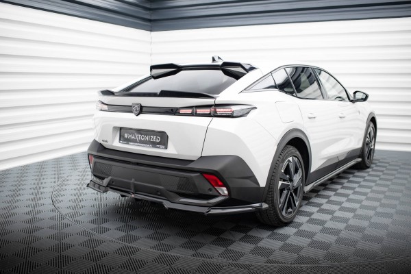 Höher Spoiler CAP für 3D Peugeot 408 Mk1 schwarz Hochglanz