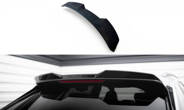 Höher Spoiler CAP für 3D Audi SQ8 / Q8 S-Line Mk1 schwarz Hochglanz
