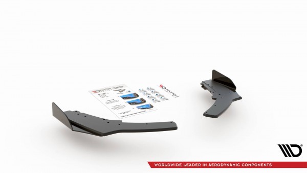 Robuste Racing Heck Ansatz Flaps Diffusor V.2 +Flaps für BMW 1er F20 M140i schwarz Hochglanz