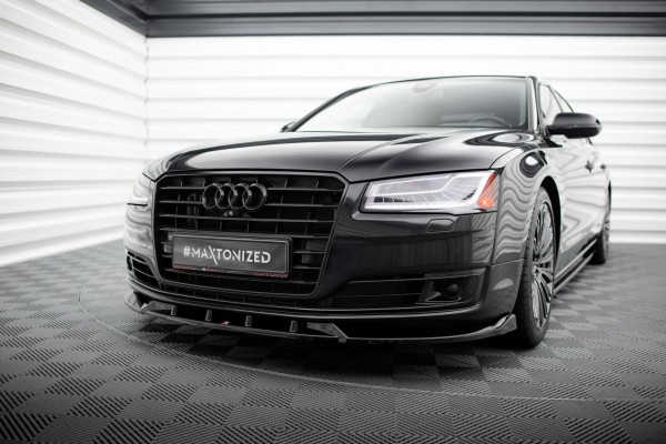Front Ansatz für Audi A8 D4 Facelift schwarz Hochglanz