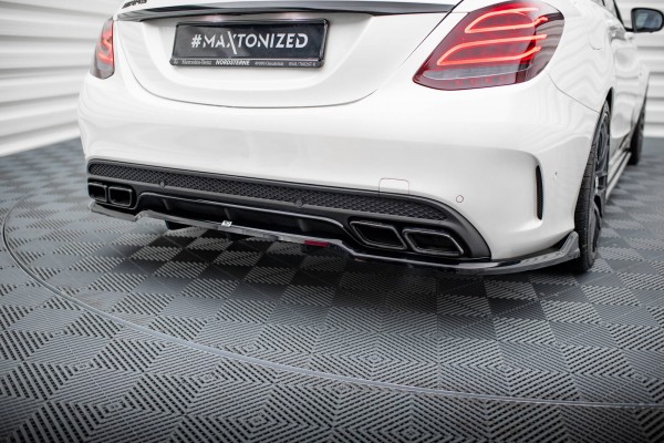 Hinten Splitter (mit einem vertikalem balken) für Mercedes-AMG C63 Limousine / Kombi W205 / S205 sch