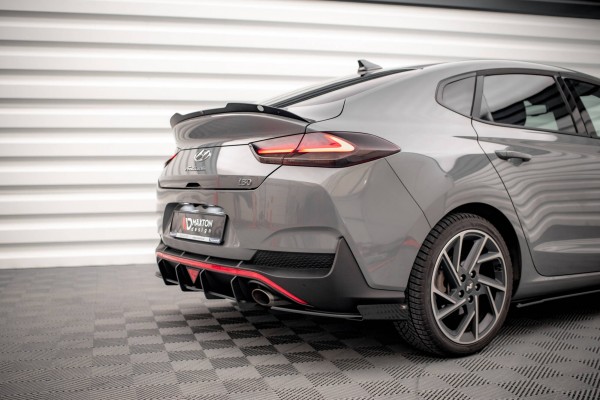 Street Pro Heck Ansatz Flaps Diffusor +Flaps für Hyundai I30 Fastback N-Line Mk3 Facelift schwarz Ho