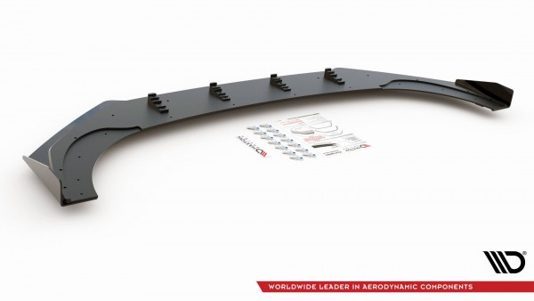 Robuste Racing Front Ansatz für passend +Flaps für Volkswagen Golf 8 GTI Clubsport schwarz Hochglanz