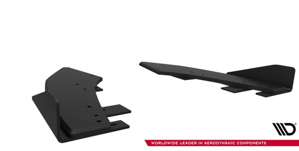 Street Pro Heck Ansatz Flaps Diffusor +Flaps für Ford Audi S3 Limousine 8Y Facelift schwarz Hochglan