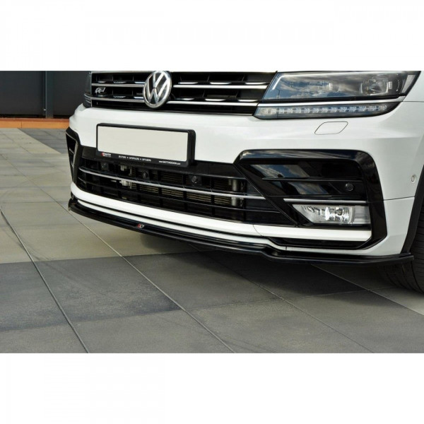 Front Ansatz für Vw Tiguan Mk2 R-Line schwarz Hochglanz