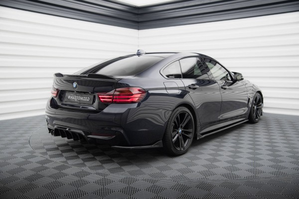 Heck Ansatz Flaps Diffusor V.1 für BMW 4er Gran Coupe M-Paket F36 schwarz Hochglanz