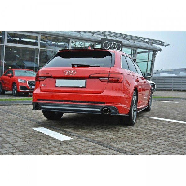Mittlerer Diffusor Heck Ansatz passend für Audi A4 B9 S-Line schwarz matt