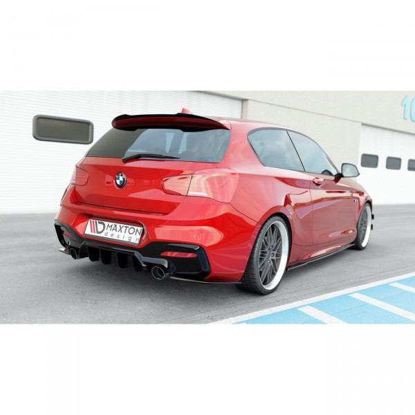 Diffusor Heck Ansatz für Bmw 1 F20/ F21 Facelift M-Power schwarz Hochglanz