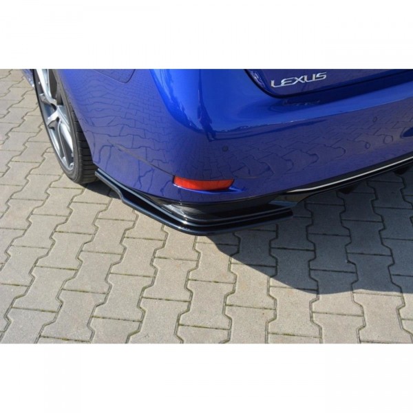 Heck Ansatz Flaps Diffusor passend für Lexus GS Mk4 Facelift H schwarz Hochglanz