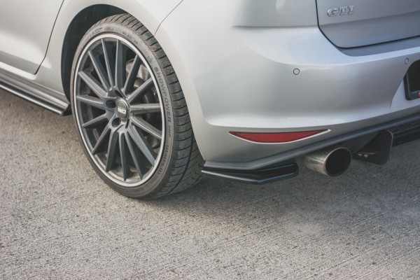 Heck Ansatz Flaps Diffusor V.2 für VW Golf 7 GTI Carbon Look