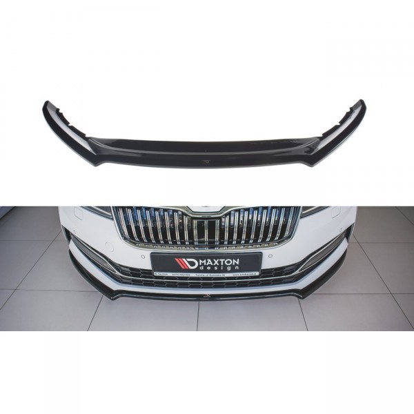 Front Ansatz V.1 für Skoda Superb Mk3 FL schwarz Hochglanz