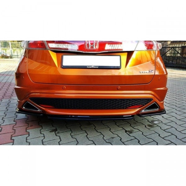 Heck Ansatz Flaps Diffusor für HONDA CIVIC VIII TYPE S/R schwarz Hochglanz