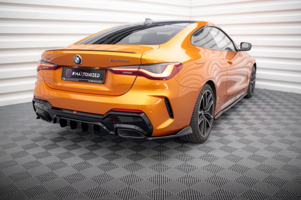 Heck Ansatz Flaps Diffusor V.6 für BMW 4er M440i G22 / G23 / G22 Facelift / G23 Facelift schwarz Hoc