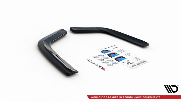 Heck Ansatz Flaps Diffusor für Porsche Panamera Turbo 971 schwarz Hochglanz