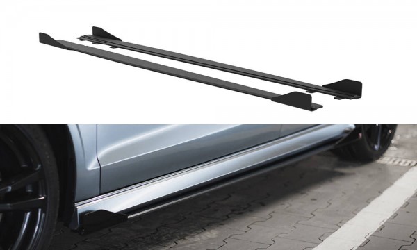 Street Pro Seitenschweller Ansatz für + Flaps Audi S3 / A3 S-Line Limousine 8V schwarz Hochglanz