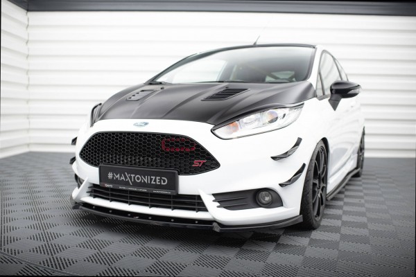 Front Ansatz V.4 für Ford Fiesta ST Mk7 Facelift schwarz Hochglanz