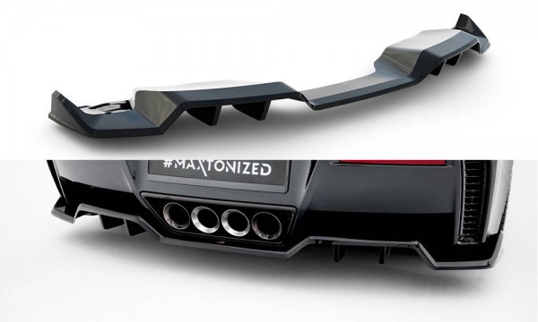 Mittlerer Diffusor Heck Ansatz DTM Look für Chevrolet Corvette Z06 C7 schwarz Hochglanz
