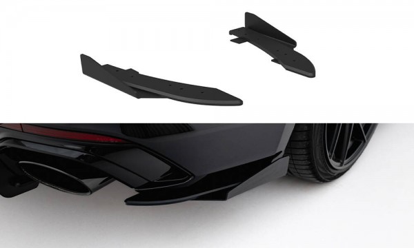 Street Pro Heck Ansatz Flaps Diffusor +Flaps für Ford Audi RS5 Sportback F5 schwarz Hochglanz