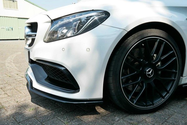 Front Ansatz V.1 für Mercedes C-Klasse C205 63 AMG Coupe schwarz Hochglanz