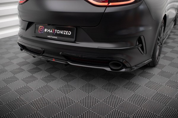 Mittlerer Diffusor Heck Ansatz DTM Look für Kia Proceed GT Mk1 Facelift schwarz Hochglanz