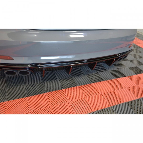 Diffusor Heck Ansatz für Audi S5 F5 Coupe / Sportback schwarz Hochglanz