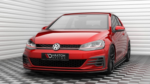 Front Ansatz V.5 für Volkswagen Golf GTI Mk7 Facelift schwarz Hochglanz
