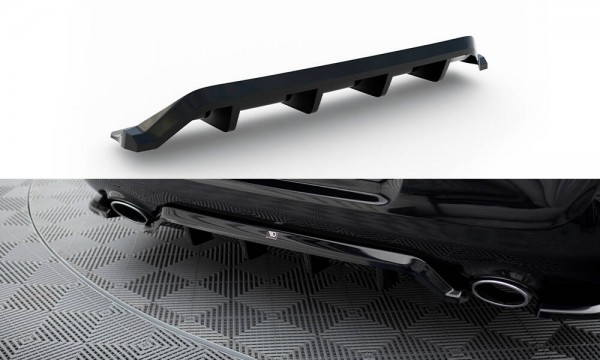 Mittlerer Diffusor Heck Ansatz DTM Look für Chrysler 300 Mk2 schwarz Hochglanz