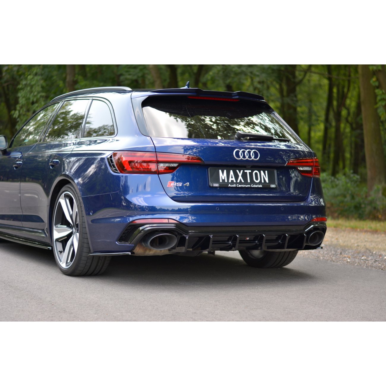 Maxton Heck Ansatz Flaps Diffusor für Audi A4 Avant B9 schwarz