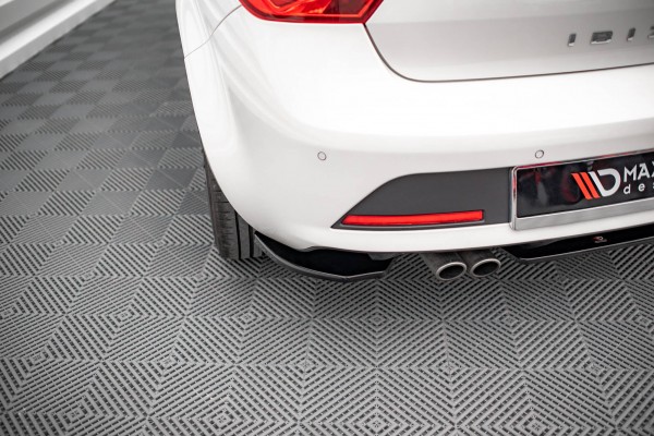 Heck Ansatz Flaps Diffusor für Seat Ibiza FR SC Mk4 Facelift schwarz Hochglanz