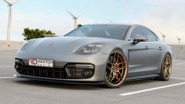 Front Ansatz für Porsche Panamera GTS 971 schwarz Hochglanz