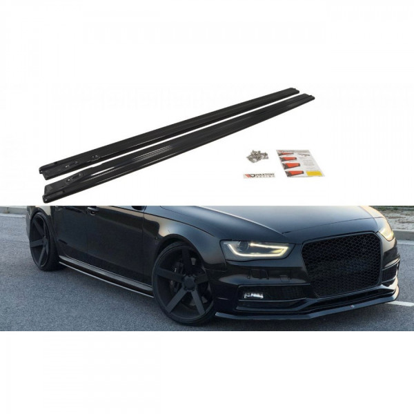 Seitenschweller Ansatz Audi S4 B8 Facelift schwarz Hochglanz