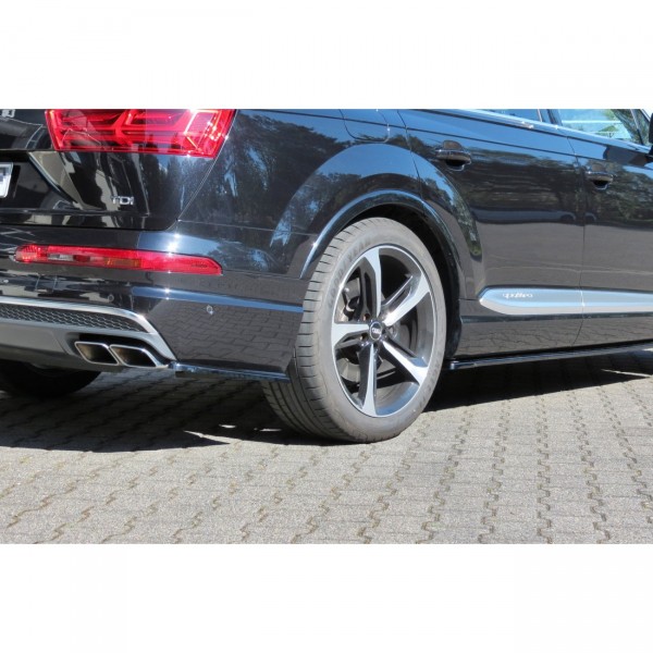 Heck Ansatz Flaps Diffusor für Audi SQ7 / Q7 S-Line Mk.2 schwarz Hochglanz