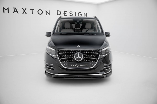 Front Ansatz für Mercedes-Benz V AMG-Line W447 Facelift 2 schwarz Hochglanz